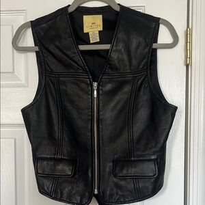 Black Leather Vest by The Limited